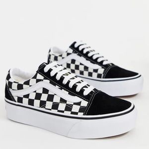 Vans Old Skool Platform Sneakers in checkerboard